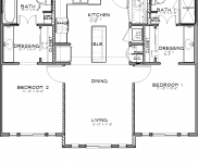 2 bedroom, 2 bathroom floor plan