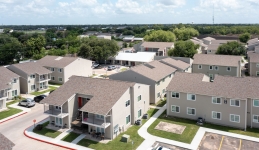 Aerial Image of Apartment buildings and sidewalks