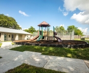 outside playscape with sidewalks